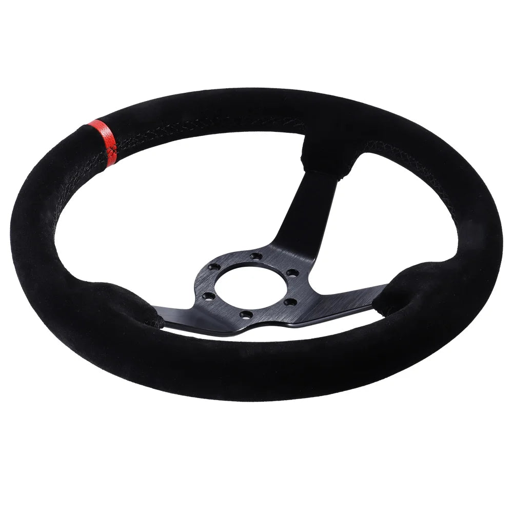 350mm/14Inch Sport Steering Wheel Suede Leather Drift Racing Game