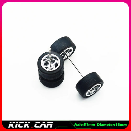 1/64 Model Car Wheels With Rubber Tires 1 Set(4pcs)  ABS Basic