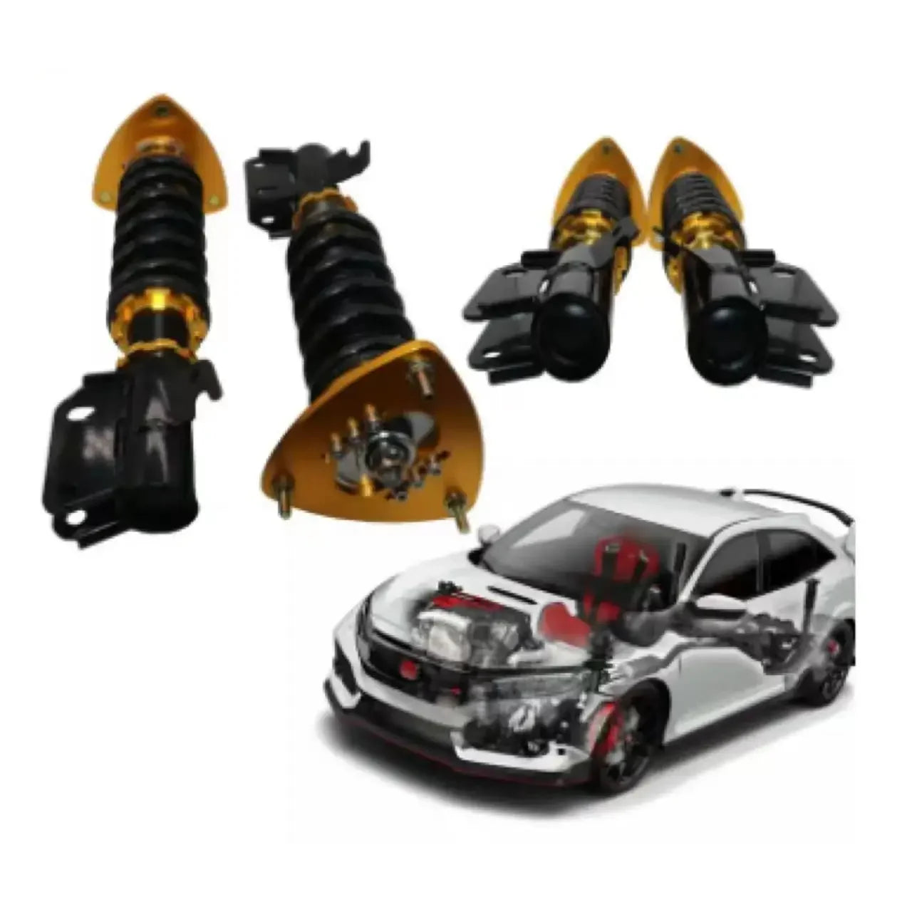 Spring Struts Racing Suspension Coilover Kit Shock Absorber For 02-07