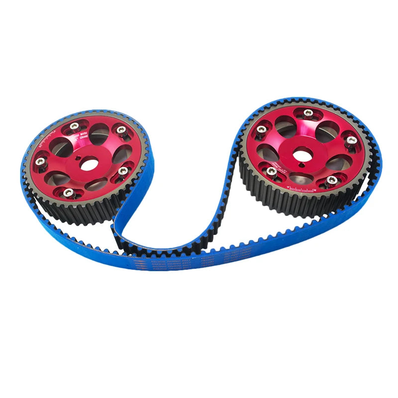 LIZHI RACING - HNBR Racing Timing Belt BLUE + Aluminum Cam Gear Red