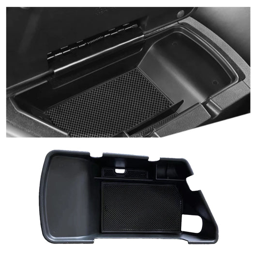 1pcs Car Center Console Organizer Tray  Black Plastic Armrest Storage