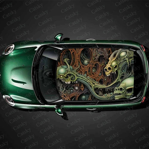 Abstract Psychedelic Monster Car Roof Sticker Wrap Racing SUV