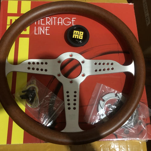 14Inch Classic Wood GRAND PRIX MOMO Steering Wheel Car Rally Racing