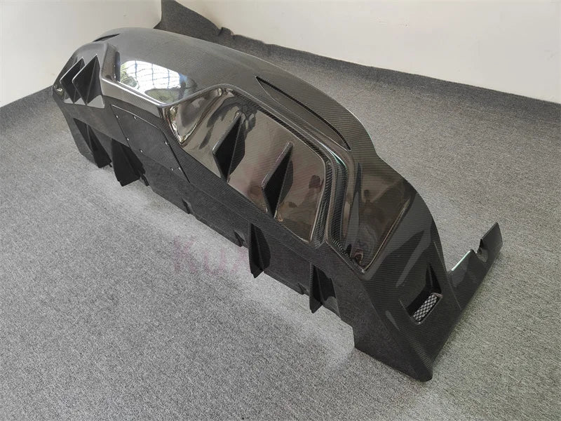 RZ style 3K carbon fiber rear diffuser for Tesla Model X wide body kit