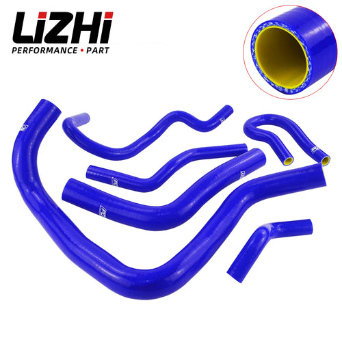 LIZHI- Blue & yellow  6PCS Silicone Radiator Hose kit With PQY Logo