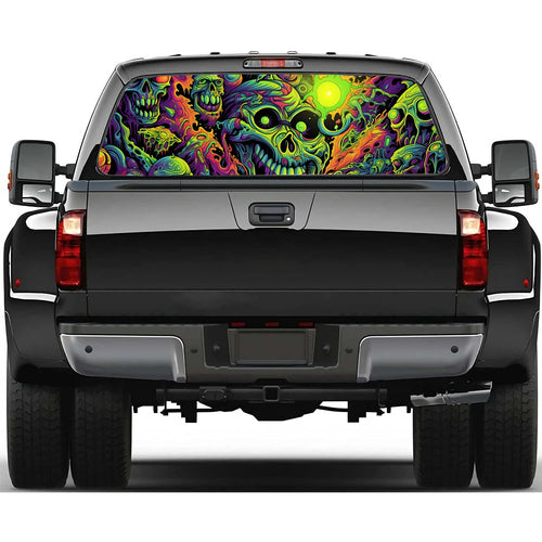 Abstract Psychedelic Monster Car Rear Window Decal Fit