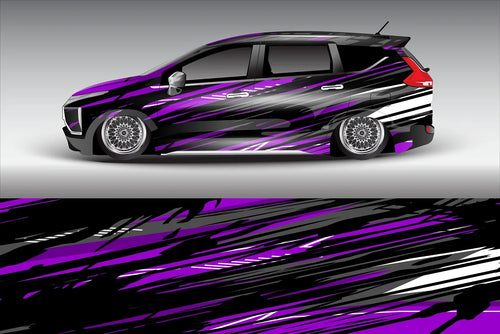 Abstract Graphics Racing Car Graphic Decal Full Body Racing Vinyl Wrap