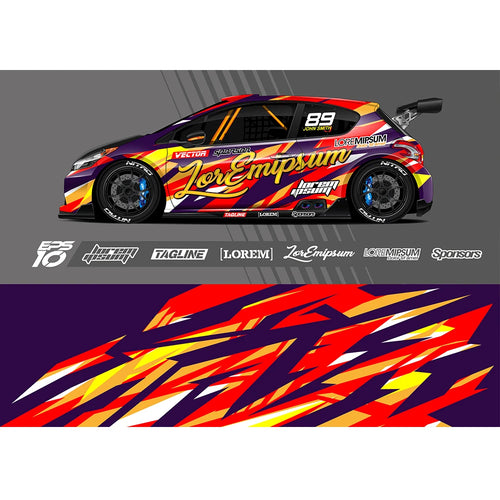 Stripe Gradient Full Body Racing RV Graphic Decals Vinyl Wrap Camo