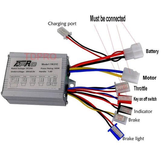 24V 250W 350w 500W Brush Speed Motor Controller Throttle Kit MX 350