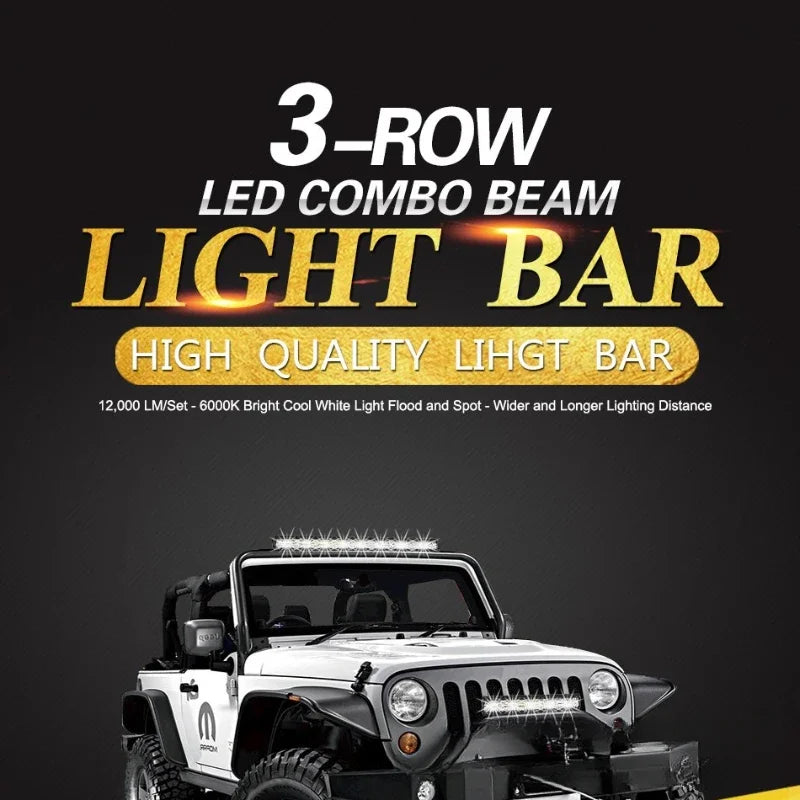 Three-eyed Strip Lamp Off-road Vehicle Car Work Light Modification