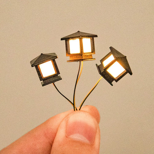 5Pcs Miniature 3v Led Lawn Lamp Model Diy Building Sand Table Garden