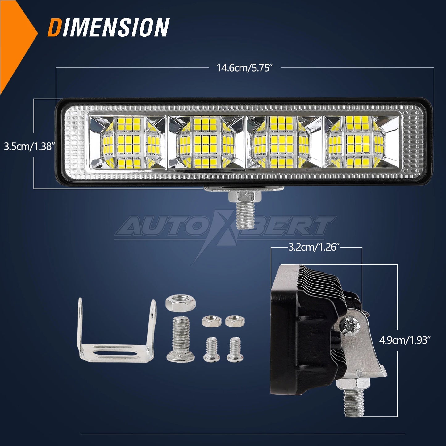 6 Inch LED Light Bar 2pcs 50W LED Work Light 12V Motorbike Fog Lights