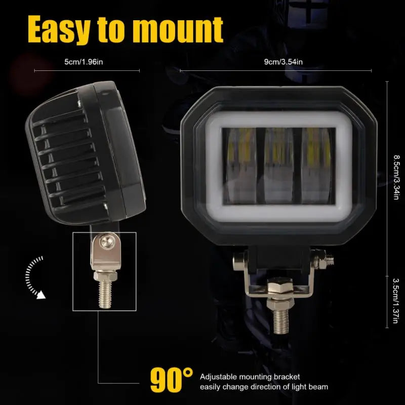 3.5Inch Square 30W LED Work Light Bar Spot Pods Driving Fog Off Road