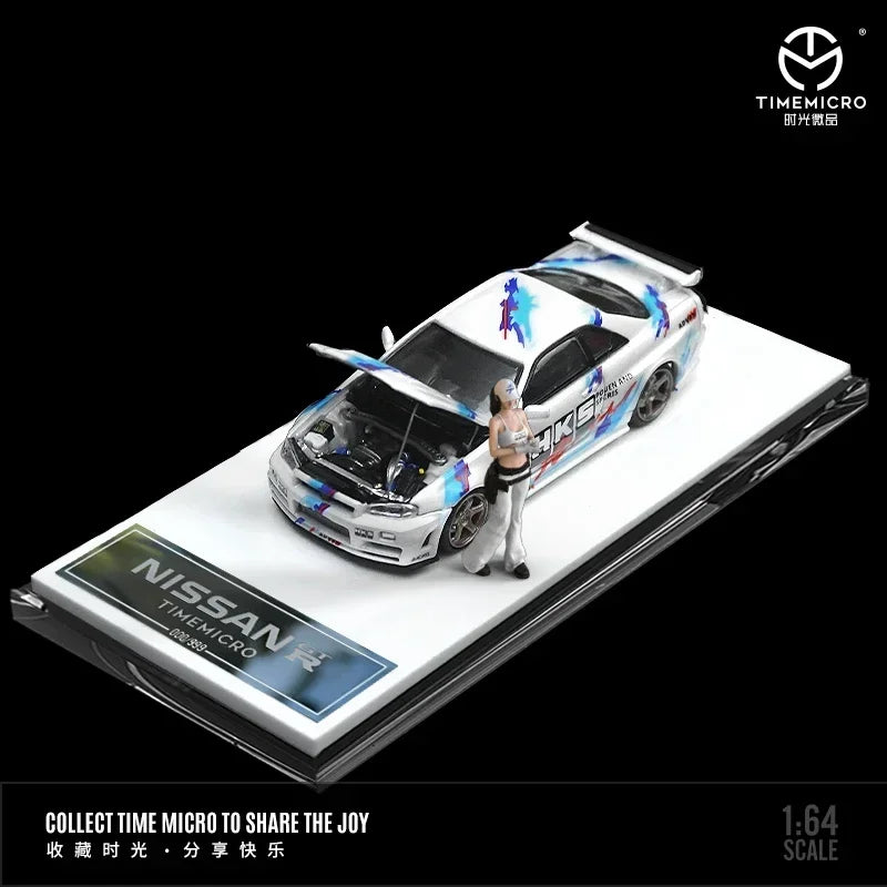 TimeMicro1:64 Gtr34 Open cover HKS White / Black / Purple limited999