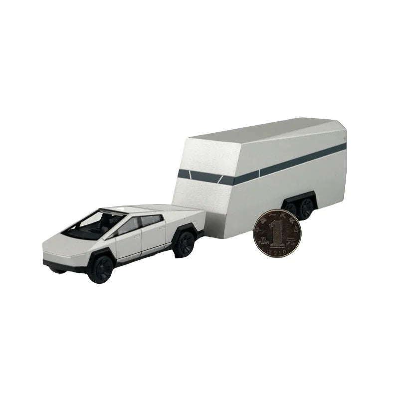 XCARTOYS Tesla Cyberpickup Trailer Set Model 1:64 Die cast alloy car