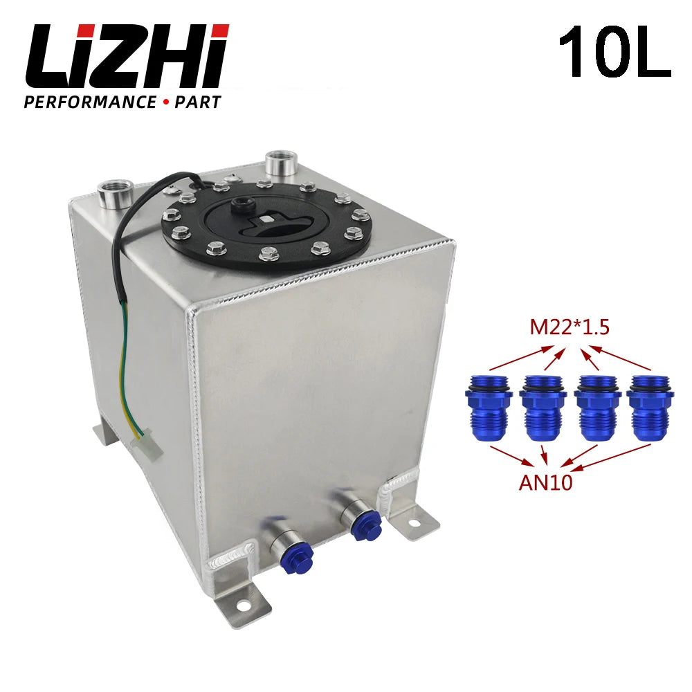 LIZHI RACING - 10L Aluminium Fuel Surge tank mirror polish Fuel cell