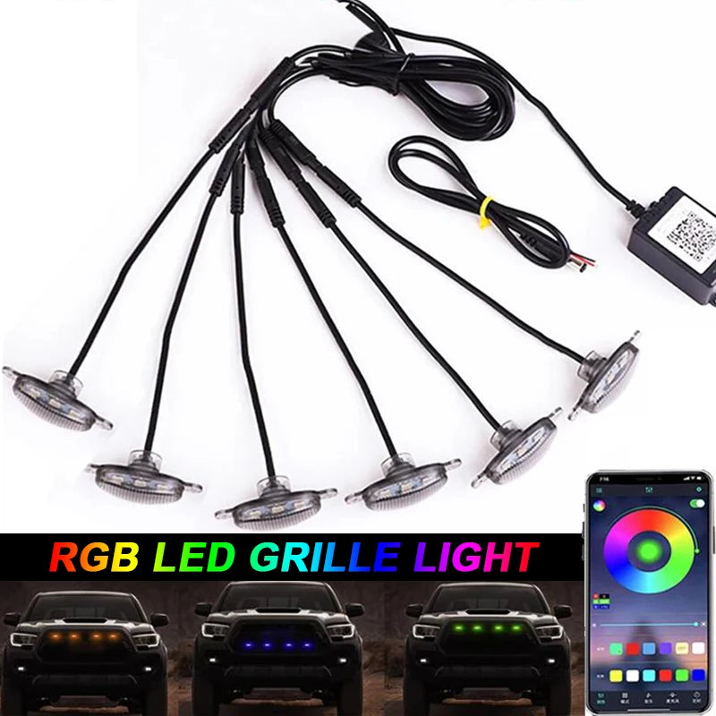 Universal Upgrade RGB Grille Light Front Grille LED Day Running Light