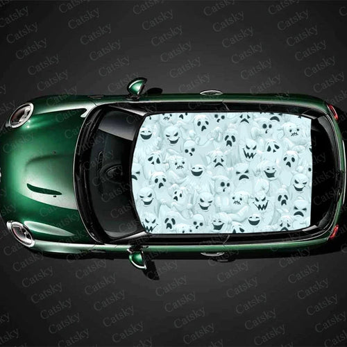 Scary Monster Eyes Car Roof Sticker Wrap Racing SUV Accessories