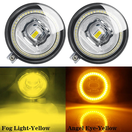 2 X 30W LED Angel Eye Fog Light DRL Car Front Fog Daytime Running Lamp