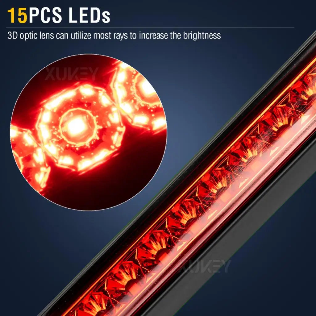 2Pcs 12V LED Tail Driving Lamp Brake Stop Light Bar Red Fog Light