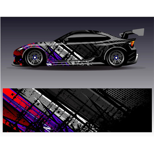 Abstract Tire Tracks Full Body Racing RV Graphic Decals Vinyl Wrap