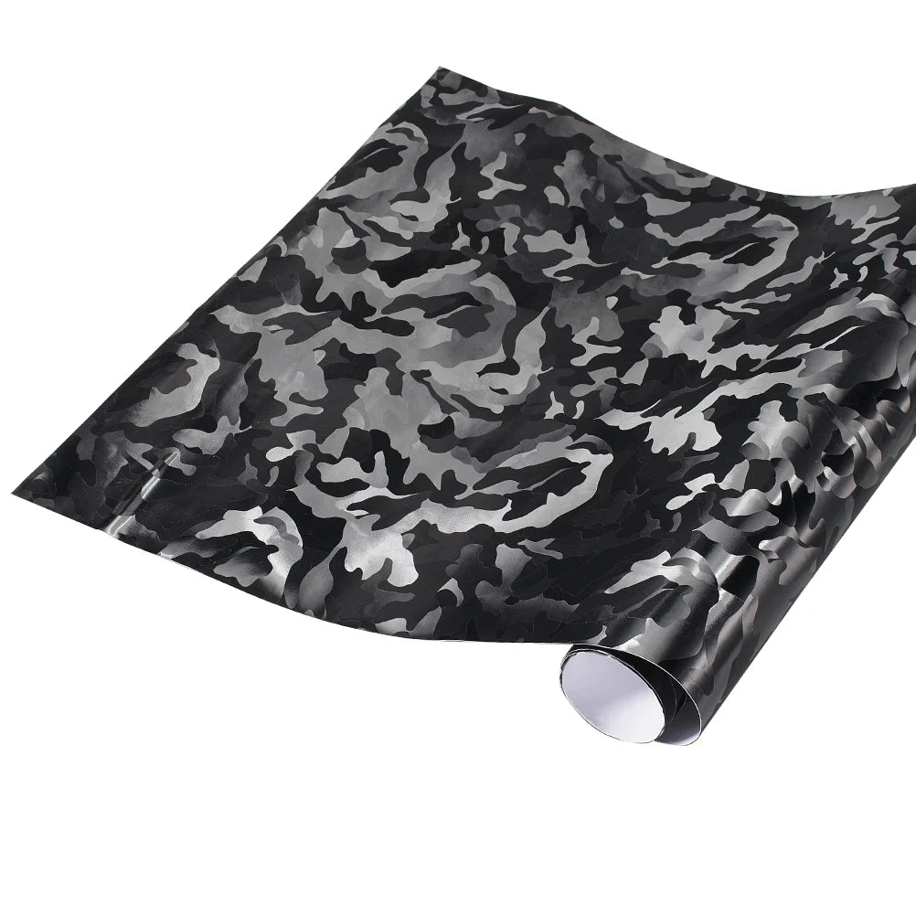 18m x 1.52m 3D Ghost Black Camouflage Film Car Whole Body Vinyl Wrap