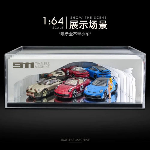 TimeMicro&MoreArt 1/64 911 theme car model stereo display scene