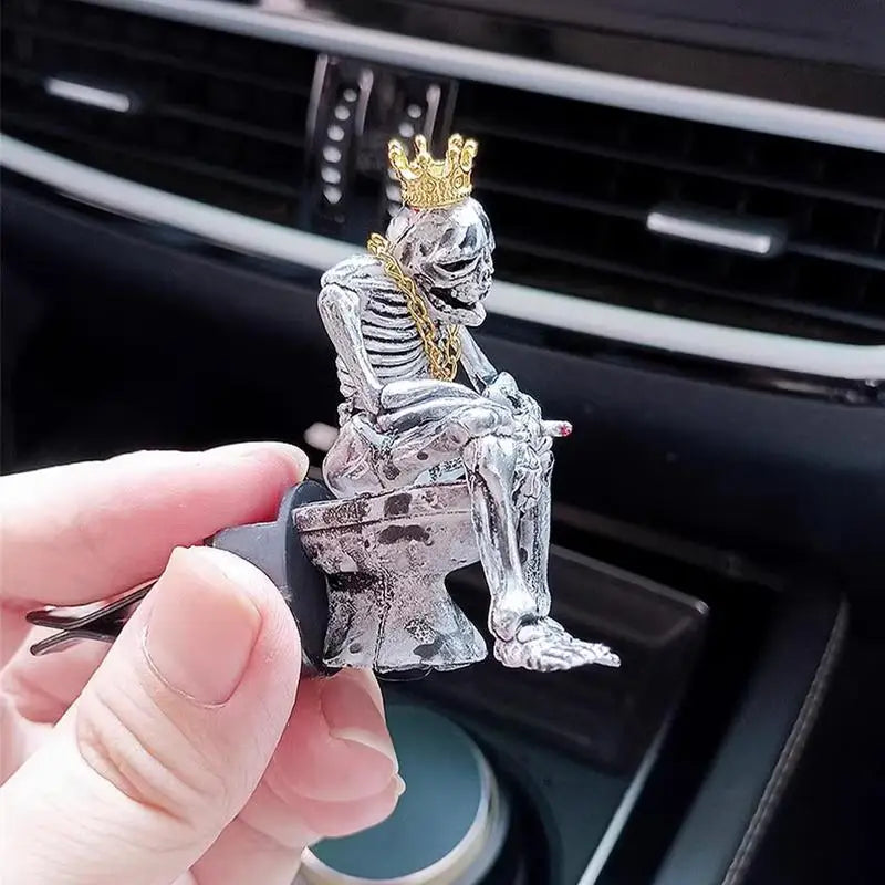 Skeleton Car Air Freshener, Desperate Crown Gold Chain Skull