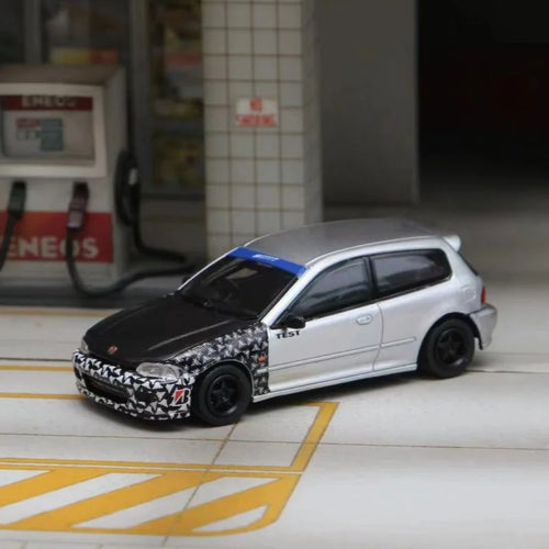 StreetWeapon 1/64 Honda civic EG6 HKS painted hatchback JDM alloy car