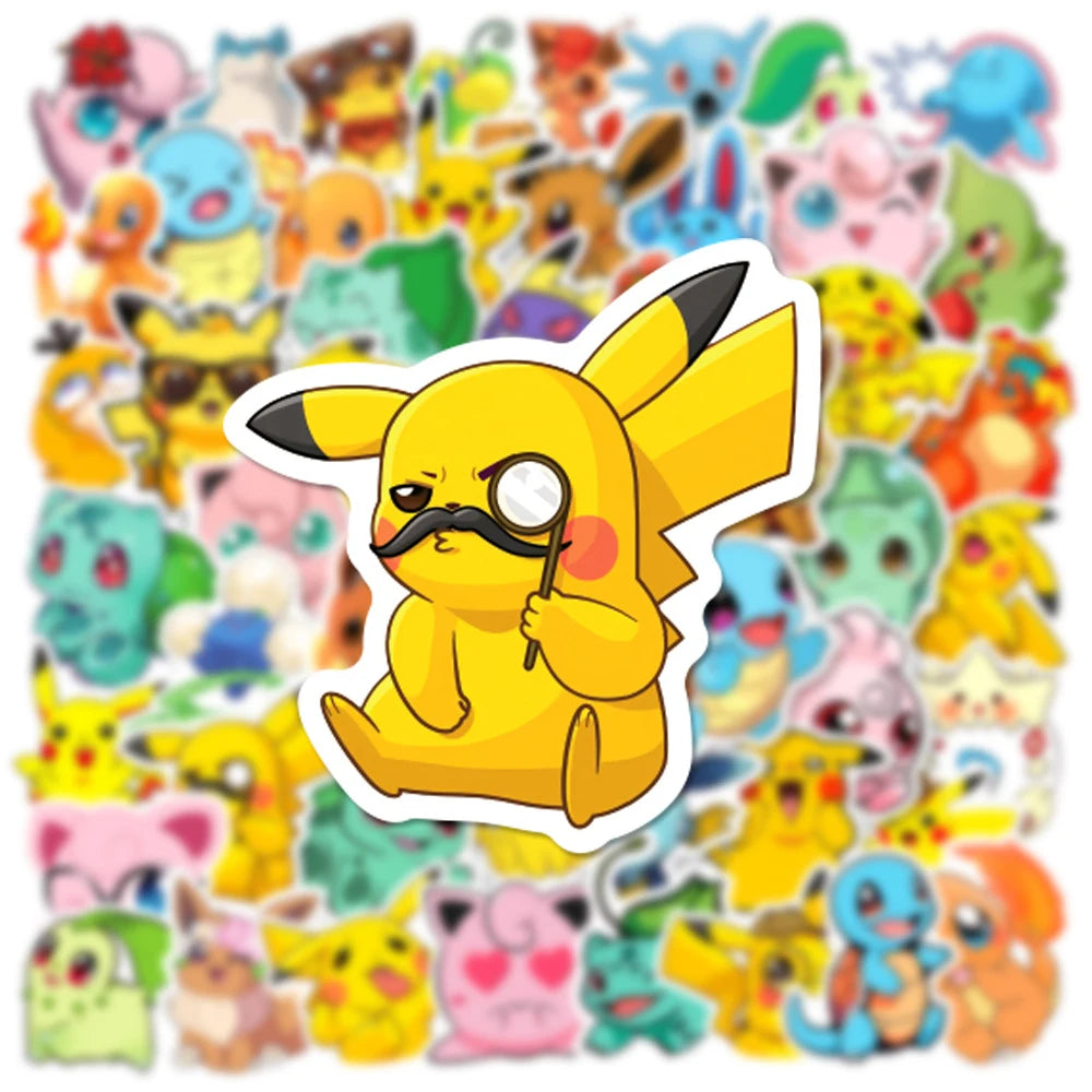 10/30/50pcs Kawaii Anime Pokemon Stickers Decals Fridge Phone Case