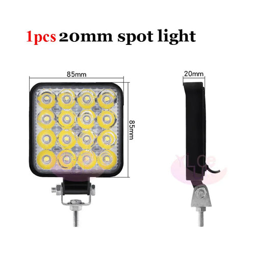 ZK30 DS 4x4 LED Spot/Flood Work light 9-30V Car 48W 6000LM 64W 8000LM