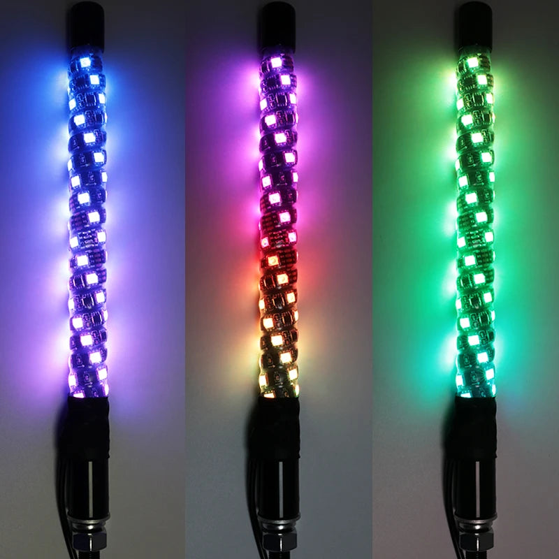 2PCS 1FT LED Whip Lights,Remote Control Flagpole Antenna Whips,for