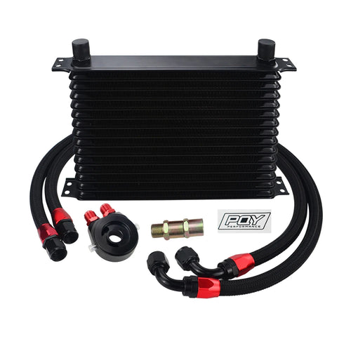 LIZHI - UNIVERSAL 15 ROWS OIL COOLER KIT + OIL FILTER SANDWICH ADAPTER