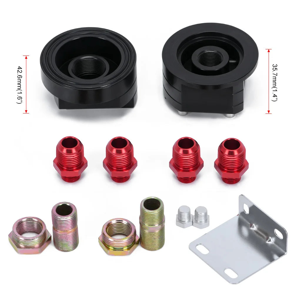 LIZHI RACING - Oil Filter Relocation Male Sandwich Fitting Adapter Kit