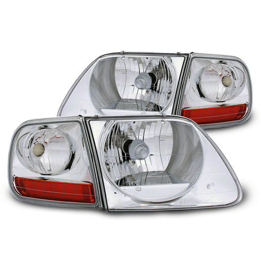 Raxiom G2 Euro Headlights With Parking Lights; Chrome Housing; Clear Lens