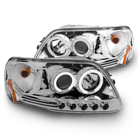 Raxiom LED Halo Projector Headlights; Chrome Housing; Clear Lens