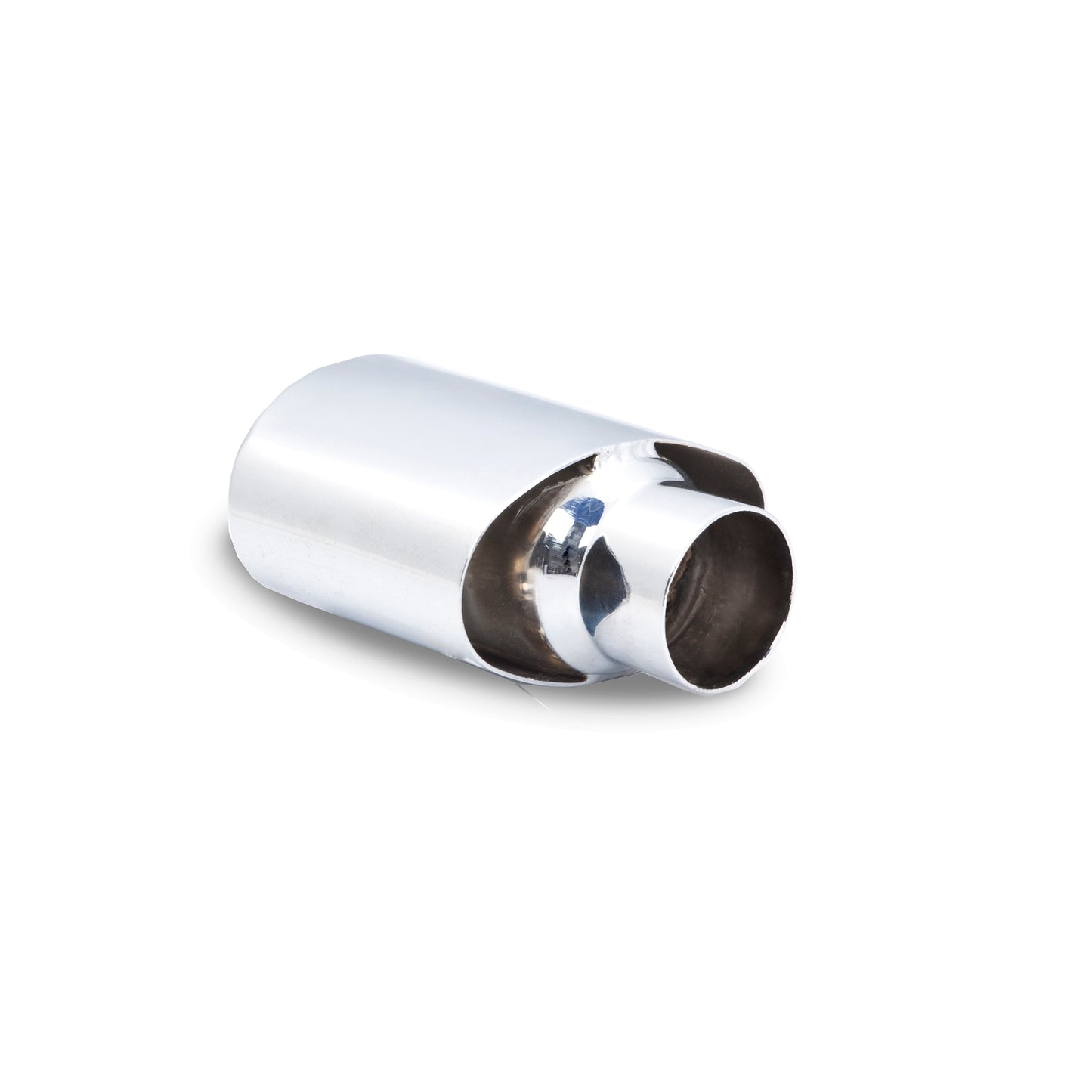 3" Inlet Oval (3"X5.5") Double Angle Cut Single Wall RHS Stainless Steel Tip; Exhaust Tail Pipe Tip