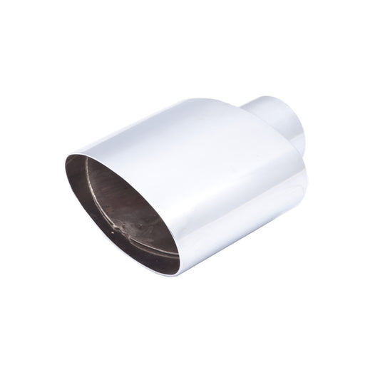 3" Inlet Oval (3"X5.5") Single Angle  Straight CutStainless Steel Tip; Exhaust Tail Pipe Tip