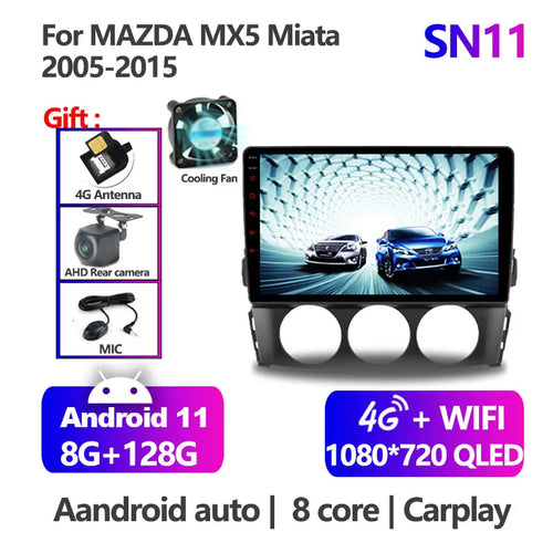 9 Inch Android 11 IPS Car Radio For Mazda MX-5 MX5 MX 5 Miata NC