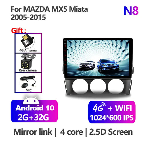 9 Inch Android 11 IPS Car Radio For Mazda MX-5 MX5 MX 5 Miata NC