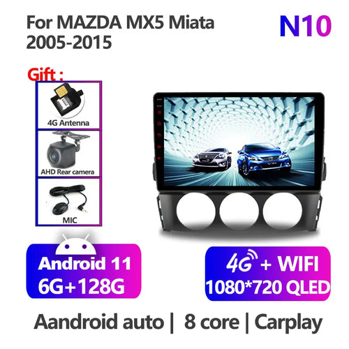 9 Inch Android 11 IPS Car Radio For Mazda MX-5 MX5 MX 5 Miata NC