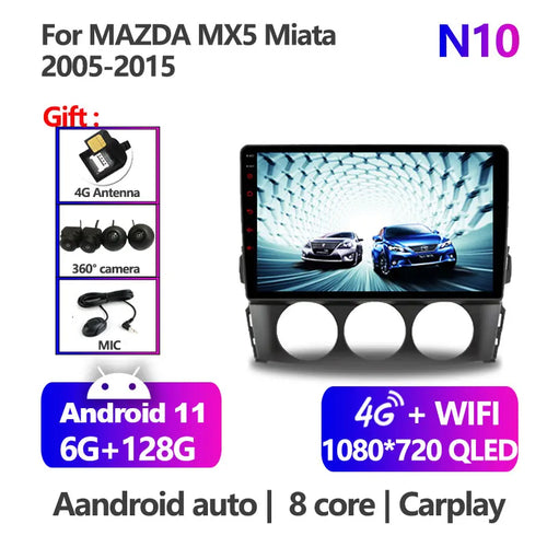 9 Inch Android 11 IPS Car Radio For Mazda MX-5 MX5 MX 5 Miata NC