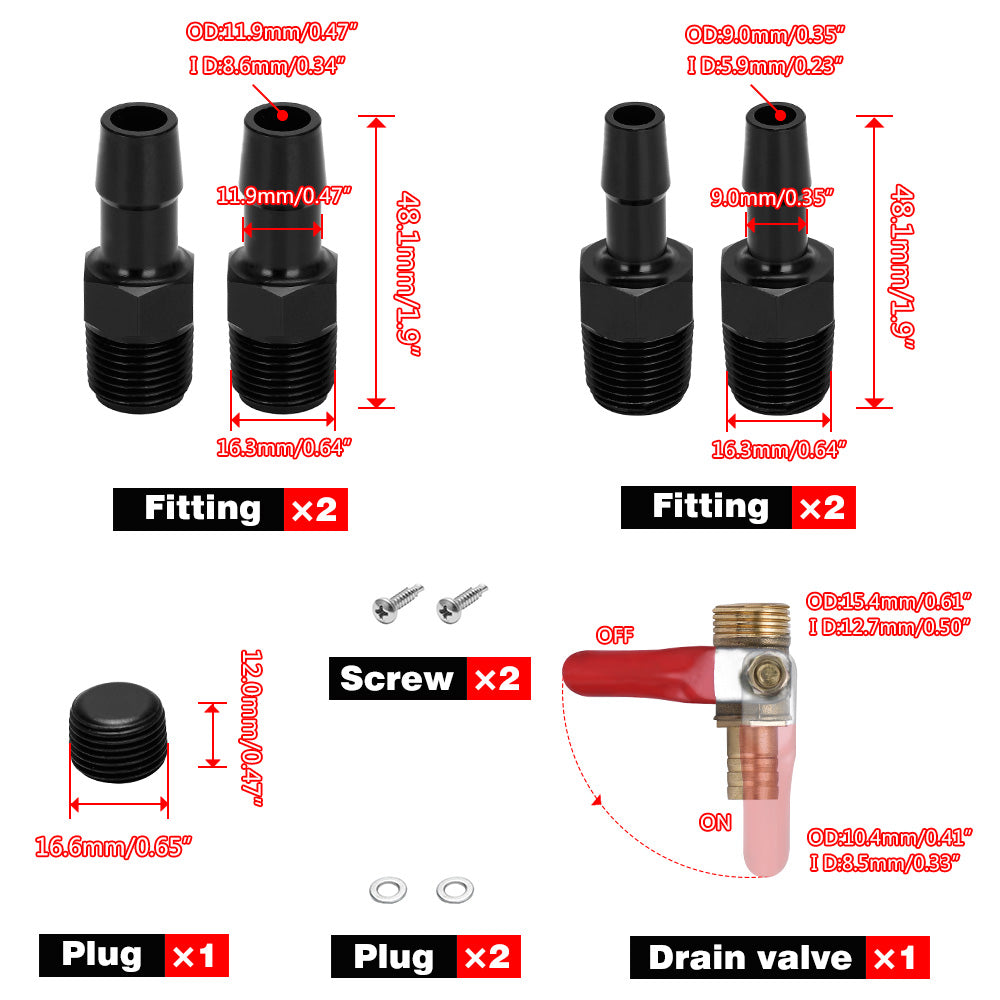 Universal Oil Catch Can Compact Baffled 2 Port Aluminum Reservoir Oil