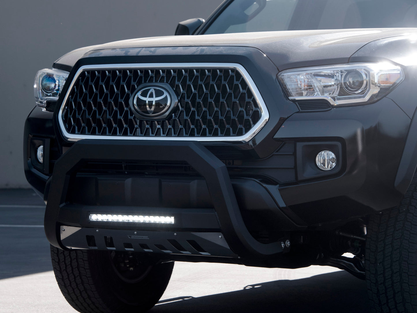 2010-2019 Toyota 4Runner AR Bull Bar W/LED - Matte Black W/Alum. Skid Plate